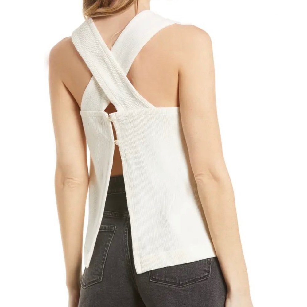 MADEWELL Ottoman Jaquard Cross back tank top